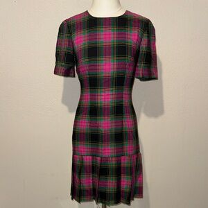 Misty Lane Vintage Plaid Drop Waist Women's Dress